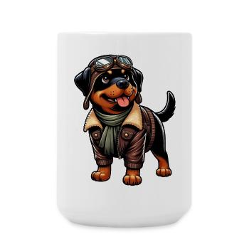 Conception du pilote Rottweiler - Grande tasse 440 ml - blanc - Devant