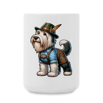 Chien colley barbu Bayern - Grande tasse 440 ml - blanc - Devant