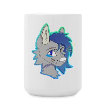 Wind Chime, the She-Wolf (by Derpy Fox) - Large Mug 440 ml - white - Front