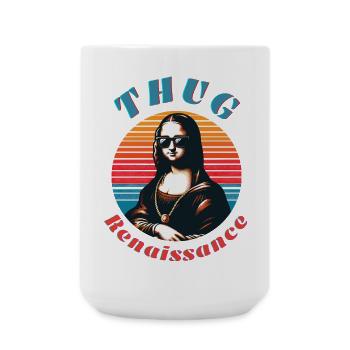 Hipster Mona mit Retro-Vibe - Große Tasse 440 ml - Weiß - Vorne