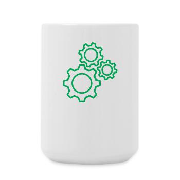 Denkende Zahnräder Design - Große Tasse 440 ml - Weiß - Vorne