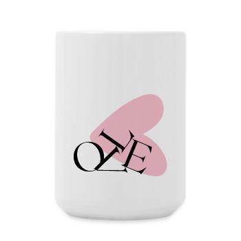 Abstract Heart Typography NE - Large Mug 440 ml - white - Front