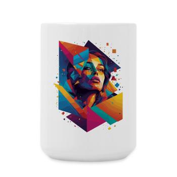 Art du visage moderne - Grande tasse 440 ml - blanc - Devant