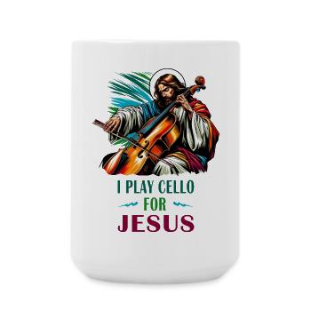 Ich spiele Cello für Jesus Cellist Musik - Große Tasse 440 ml - Weiß - Vorne