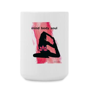 Silhueta Yoga à la fleur de lotus - Grande tasse 440 ml - blanc - Devant