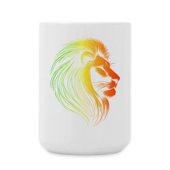 Conquering Rasta lion, Rastafari, Jamaica, Judah - Large Mug 440 ml - white - Front