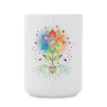 Flower with Root Symbol of Pride & Belonging - Large Mug 440 ml - white - Front