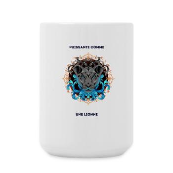 comme une lionne avec texte - Grande tasse 440 ml - blanc - Devant