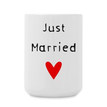 COUPLE. JUST MARRIED. Bachelorette party. VALENTINE'S DAY. LOVE. - Large Mug 440 ml - white - Front