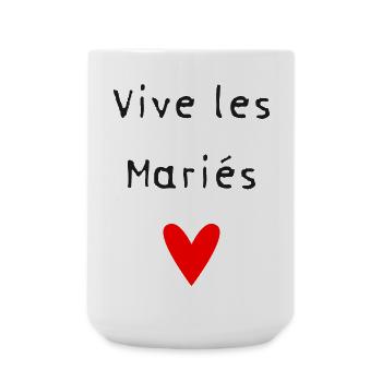 MARIEE. COEUR. COUPLE. JUST MARRIED. EVJF - Grande tasse 440 ml - blanc - Devant