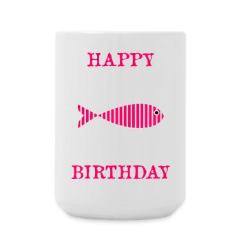 HAPPY BIRTHDAY. HAPPY BIRTHDAY. ANNIVERSARY. - Large Mug 440 ml - white - Front