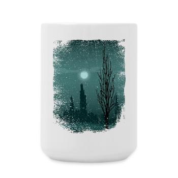 Moon shimmers on trees - Large Mug 440 ml - white - Front