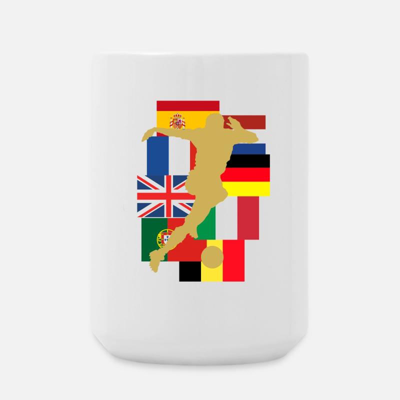 Fußball-Nationalmannschaftspokal - Große Tasse 440 ml - Weiß
