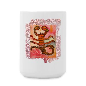 Scorpion astrologique à l’aquarelle artistique - Grande tasse 440 ml - blanc - Devant