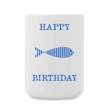 HAPPY BIRTHDAY. HAPPY BIRTHDAY. ANNIVERSARY. - Large Mug 440 ml - white - Front