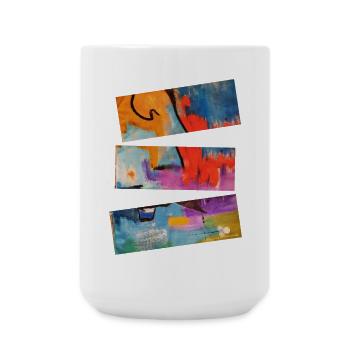 Vibrant abstract art in luminous tones - Large Mug 440 ml - white - Front