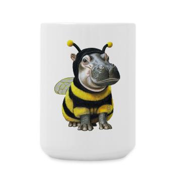 Nilpferd Biene 2 - Große Tasse 440 ml - Weiß - Vorne
