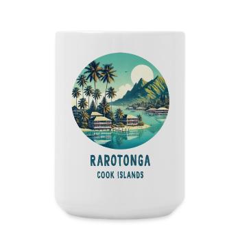 Parotonga Cook Islands sea palm trees - Large Mug 440 ml - white - Front