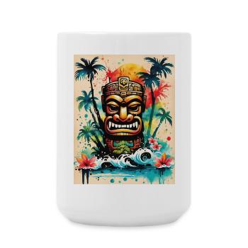 Tiki Splash art - Große Tasse 440 ml - Weiß - Vorne