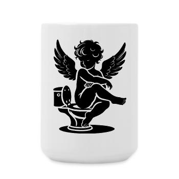 Humorvoller Engel:Himmlischer Spaß für Zuhause - Große Tasse 440 ml - Weiß - Vorne