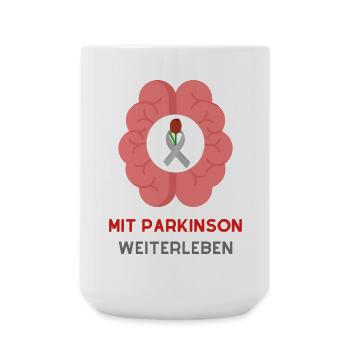 Mit Parkinson Weiterleben: Stärke und Hoffnung - Große Tasse 440 ml - Weiß - Vorne