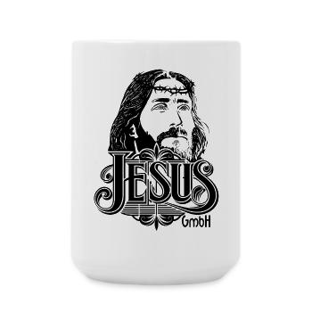 Jésus Tête avec Écriture 2 - Grande tasse 440 ml - blanc - Devant