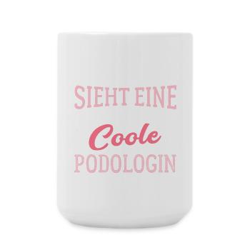 So sieht eine richtig coole Podologin aus - Große Tasse 440 ml - Weiß - Vorne