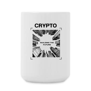 Crypto - BUILDING THE FUTURE - Große Tasse 440 ml - Weiß - Vorne