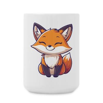 Süßer und fröhlicher Fuchs im Cartoon-Stil - Große Tasse 440 ml - Weiß - Vorne