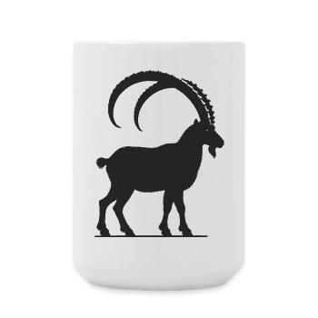 Majestic Capricorn – Silhouette Style - Large Mug 440 ml - white - Front