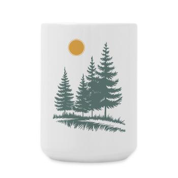 Silhouette de pin ensoleillé - Grande tasse 440 ml - blanc - Devant