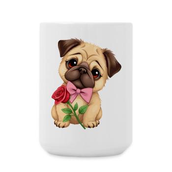 Pug Dog - Large Mug 440 ml - white - Front