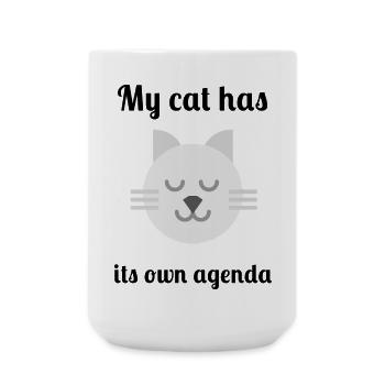 Meine Katze hat ihre eigene Agenda - Große Tasse 440 ml - Weiß - Vorne