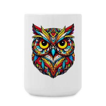 Eule - Große Tasse 440 ml - Weiß - Vorne