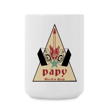 Grandpa rock'n roll - Large Mug 440 ml - white - Front