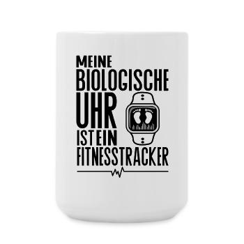 Meine biologische Uhr ist ein Fitnesstracker - Große Tasse 440 ml - Weiß - Vorne