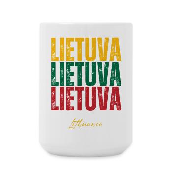 Lithuanian pride, flag of Lithuania - Large Mug 440 ml - white - Front