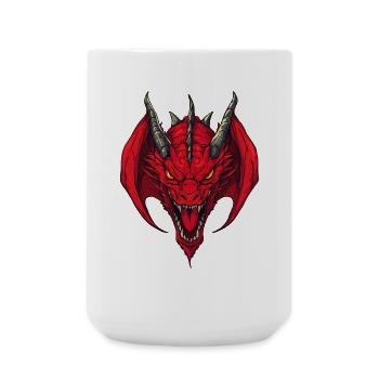 Red Dragon Head Front View - Large Mug 440 ml - white - Front