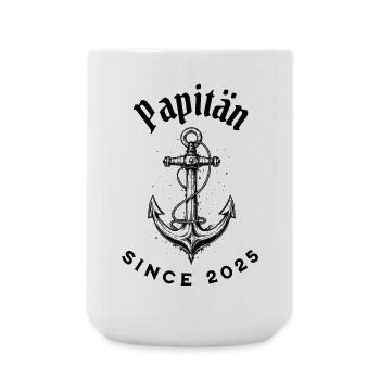 Lustiges Vatertag Papitän seit 2025 Vatitän Shirt - Große Tasse 440 ml - Weiß - Vorne