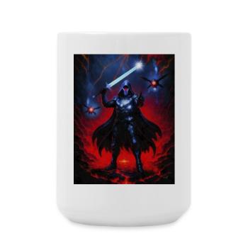 Guerrier des ténèbres dans la tempête de flammes - Grande tasse 440 ml - blanc - Devant