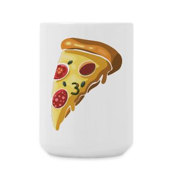 Pizza Italie fromage dessin animé illustration - Grande tasse 440 ml - blanc - Devant