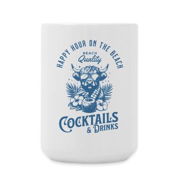 Happy Hour on the Beach – Tropical Vibes & Cocktai - Large Mug 440 ml - white - Front