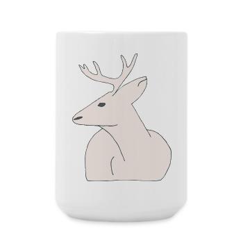 Minimalist Reindeer Illustration - Large Mug 440 ml - white - Front