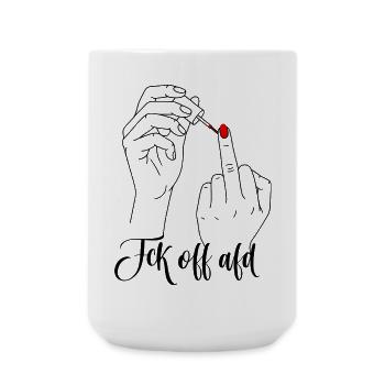 Mittelfinger gegen AFD Fck of Alternative - Große Tasse 440 ml - Weiß - Vorne