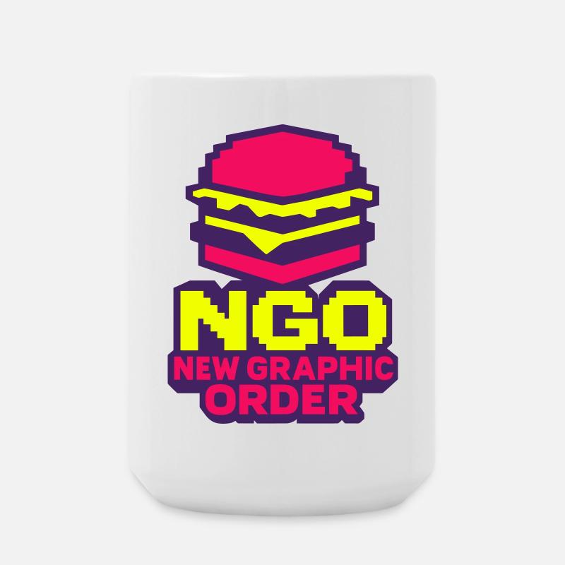 8bit NGO Burger - Large Mug 440 ml - white