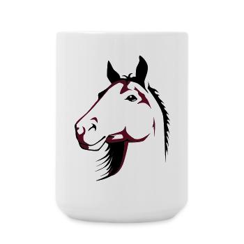Pferd | Horse | Pferdekopf | reiten - Large Mug 440 ml - white - Front
