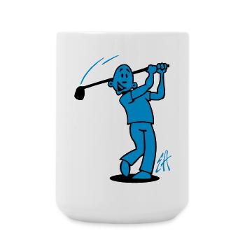 Swing into Laughter: Golf Design - Large Mug 440 ml - white - Front