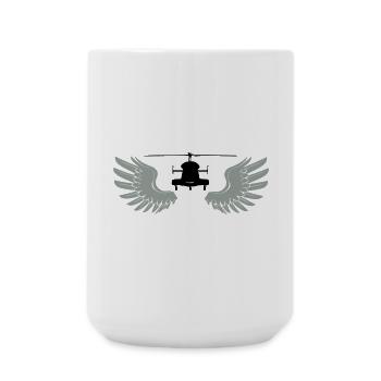 Helicopter with wings - Large Mug 440 ml - white - Front