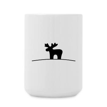 Elch Silhouette Geschenkidee Weihnachten - Große Tasse 440 ml - Weiß - Vorne