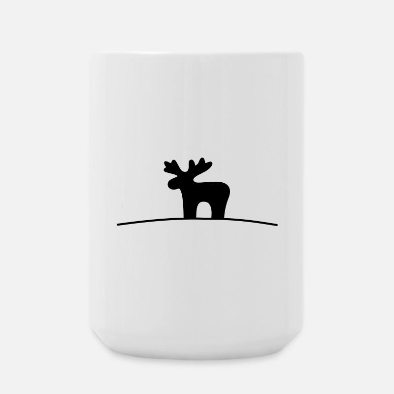 Elch Silhouette Geschenkidee Weihnachten - Große Tasse 440 ml - Weiß